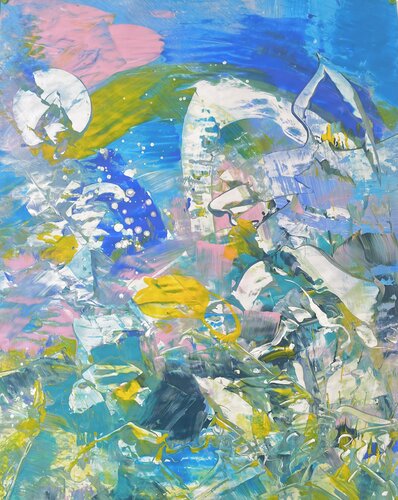 BROKEN MOON WORLD by Delphine Bernard, Painting for Sale on Select