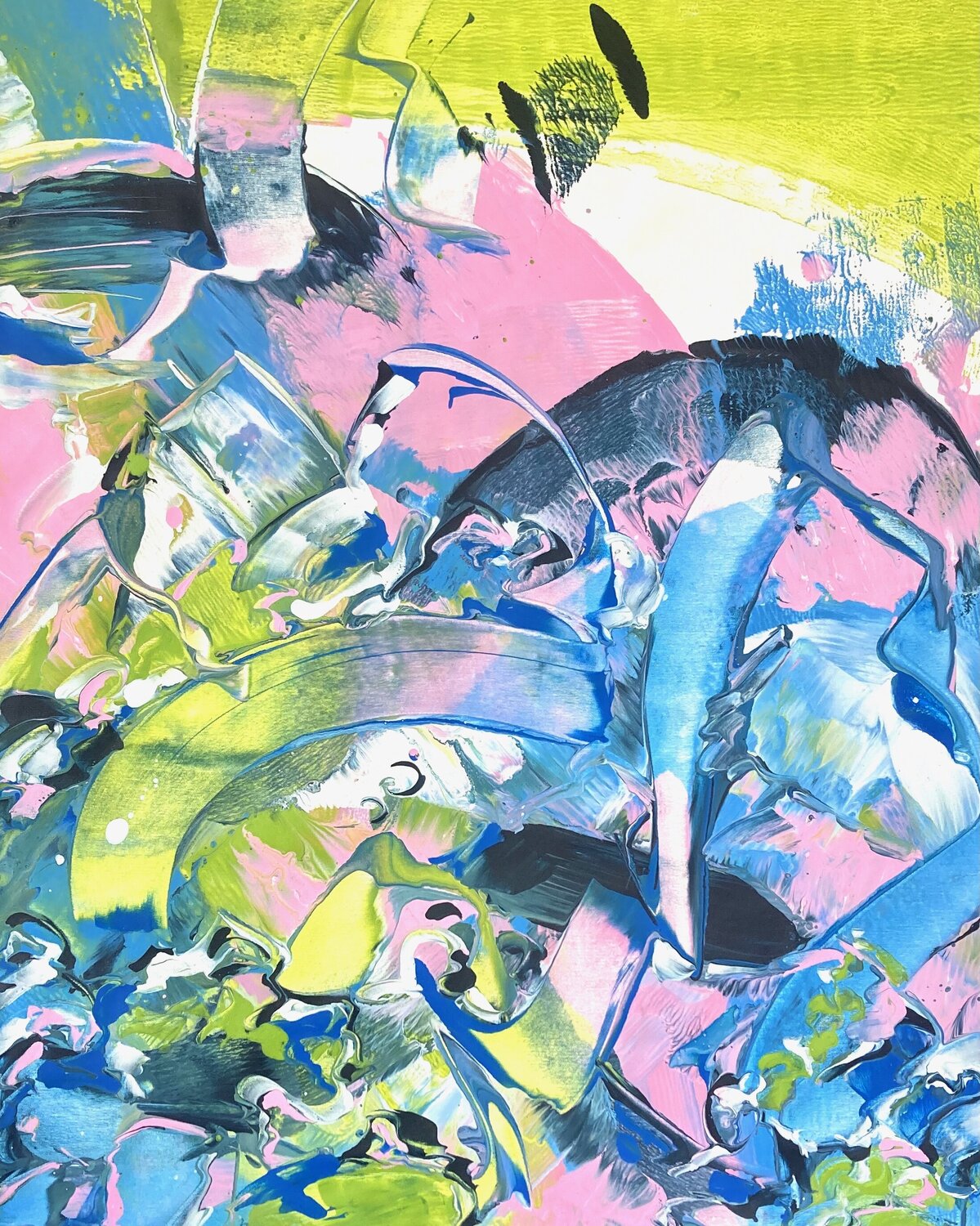 ANOTHER SNOWY DAY OF LOVE Delphine Bernard Original painting for sale