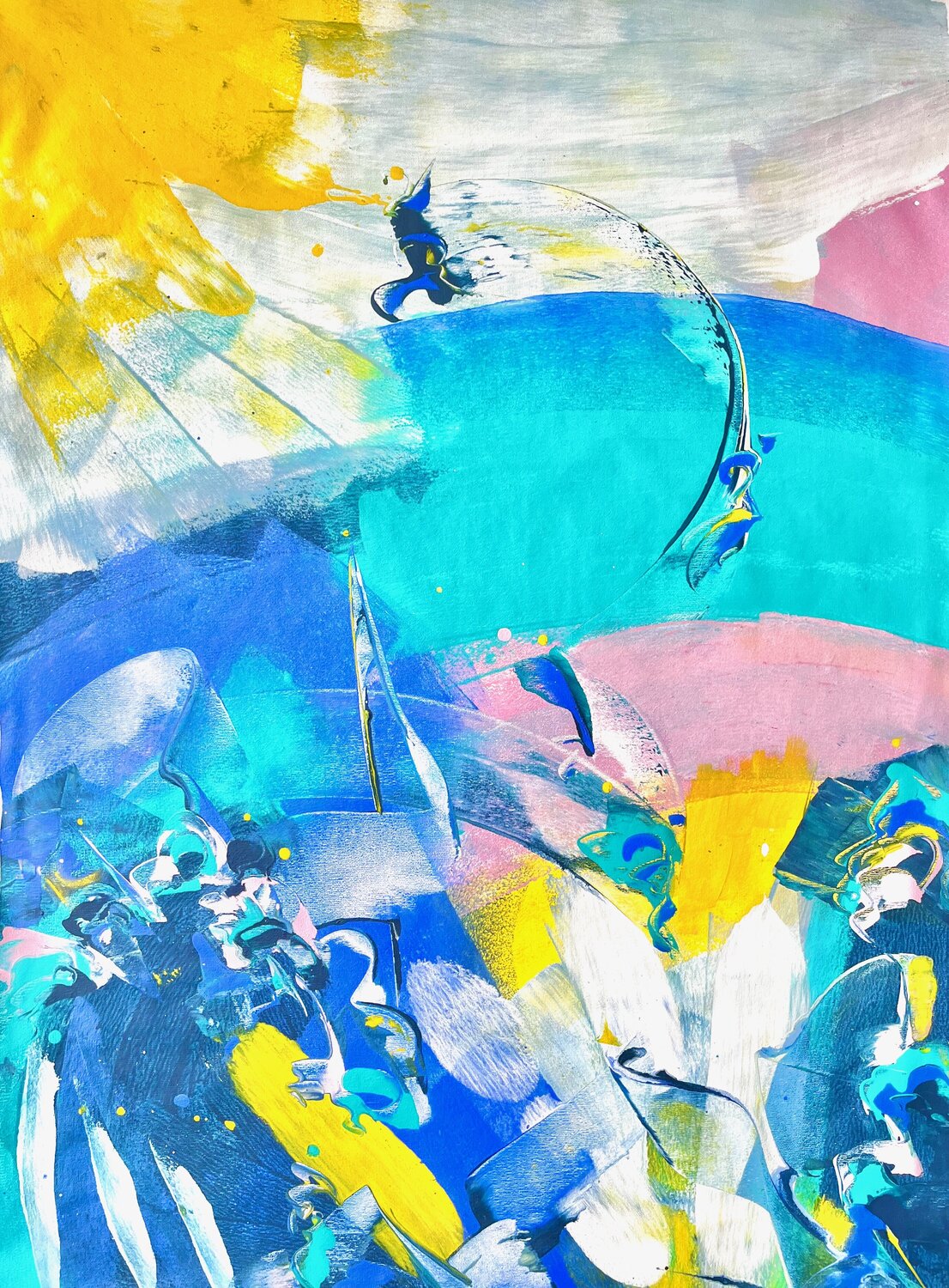 RUN TO THE SUN Delphine Bernard Original painting for sale