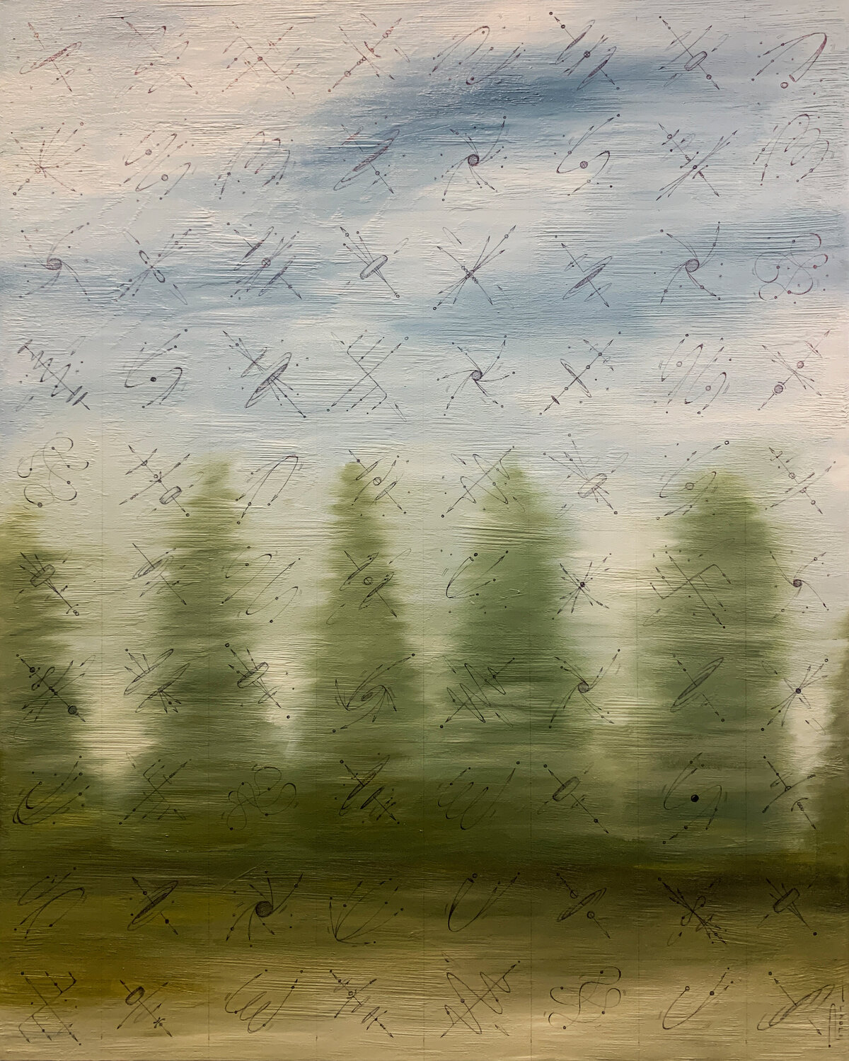 Contemplation Field's - Train to Tampere Peter Pitout Original painting for sale