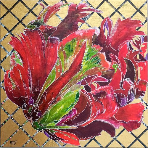 TULIPE CRAMOIZINE by KHATIS, Painting for Sale on Select
