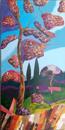 L'ARBRE EN COULEURS by KHATIS, Painting for Sale on Select