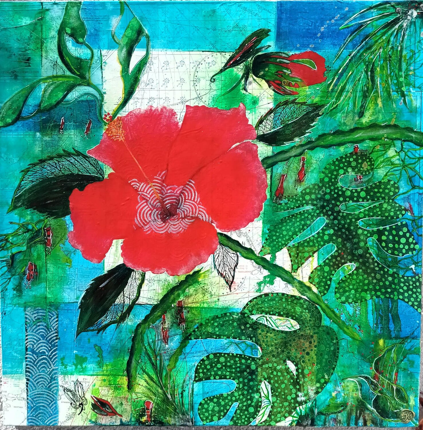 AU GRE DES VENTS KHATIS Original painting for sale