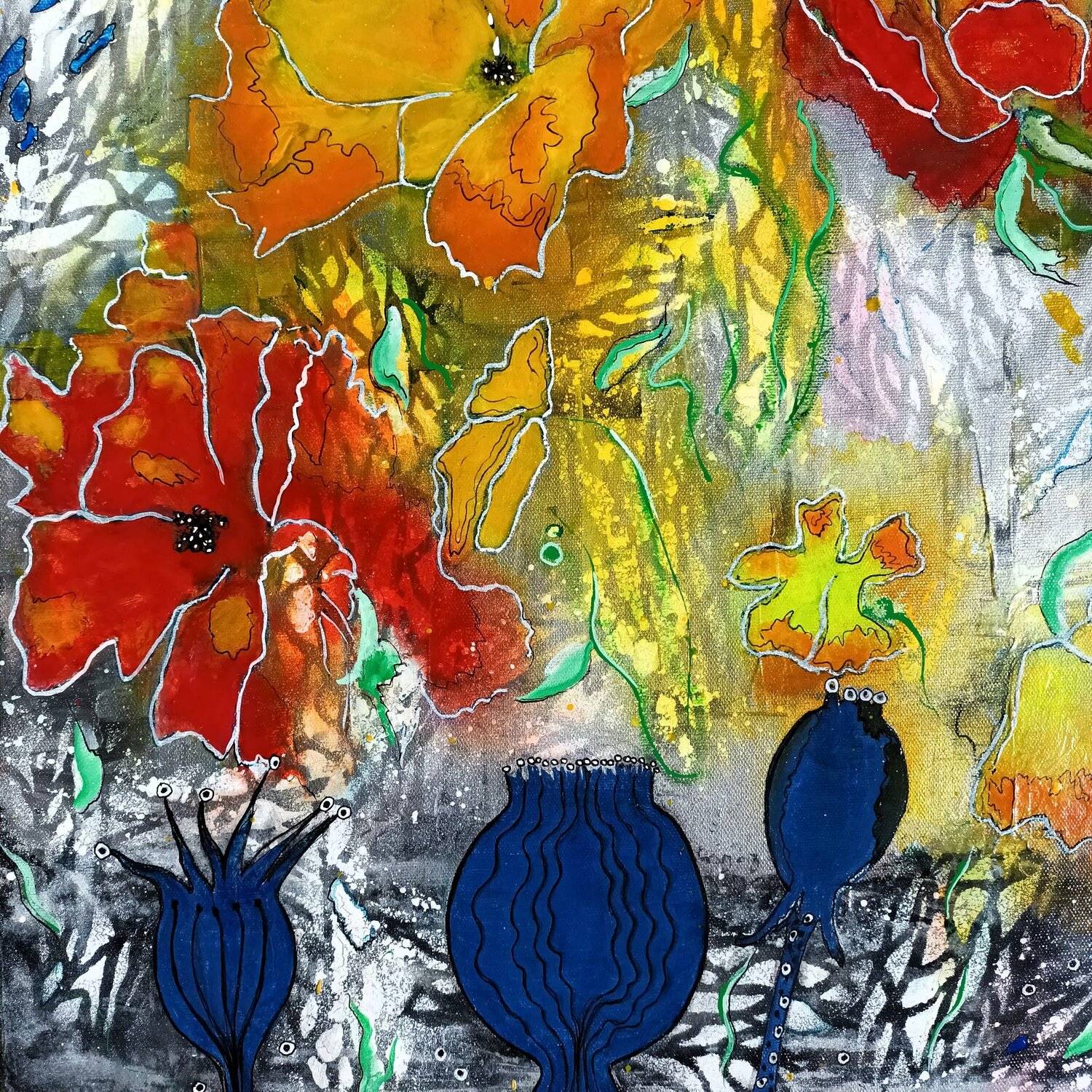 GRAINES DE PLANTES KHATIS Original painting for sale