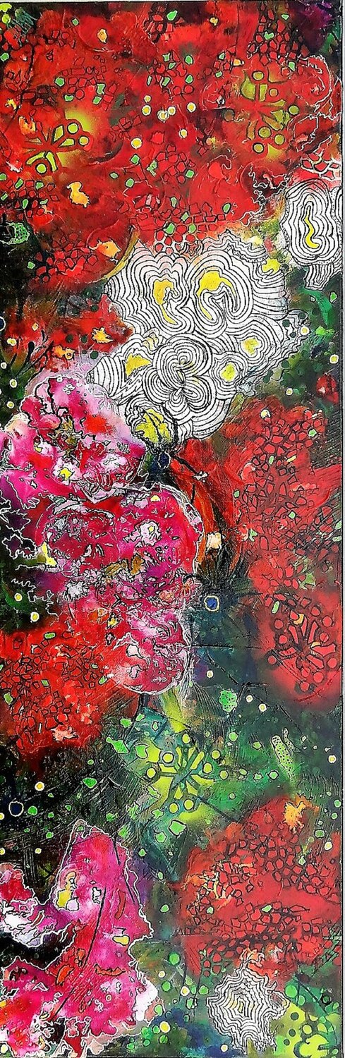 DANSE AVEC LES FLEURS KHATIS Original painting for sale