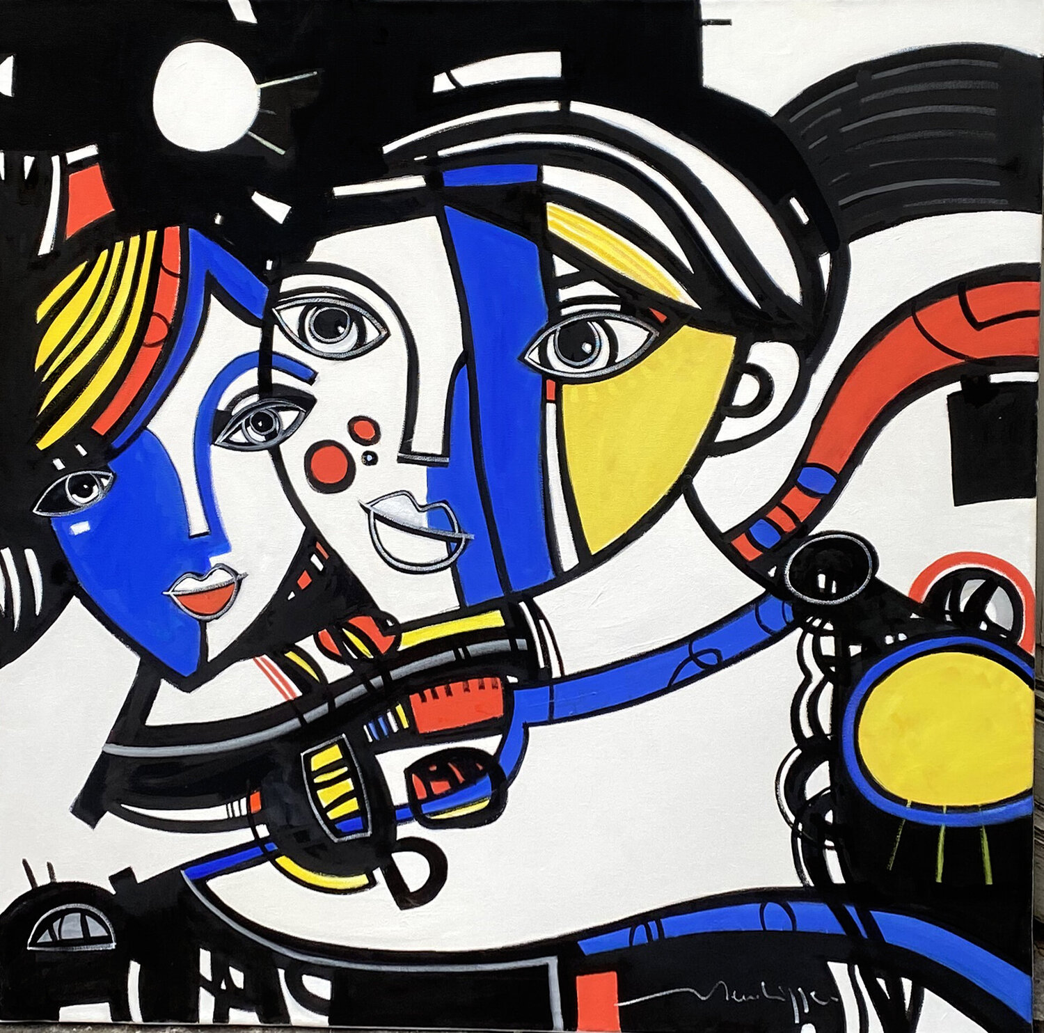 regards croisés Jean Louis Mendrisse Original painting for sale