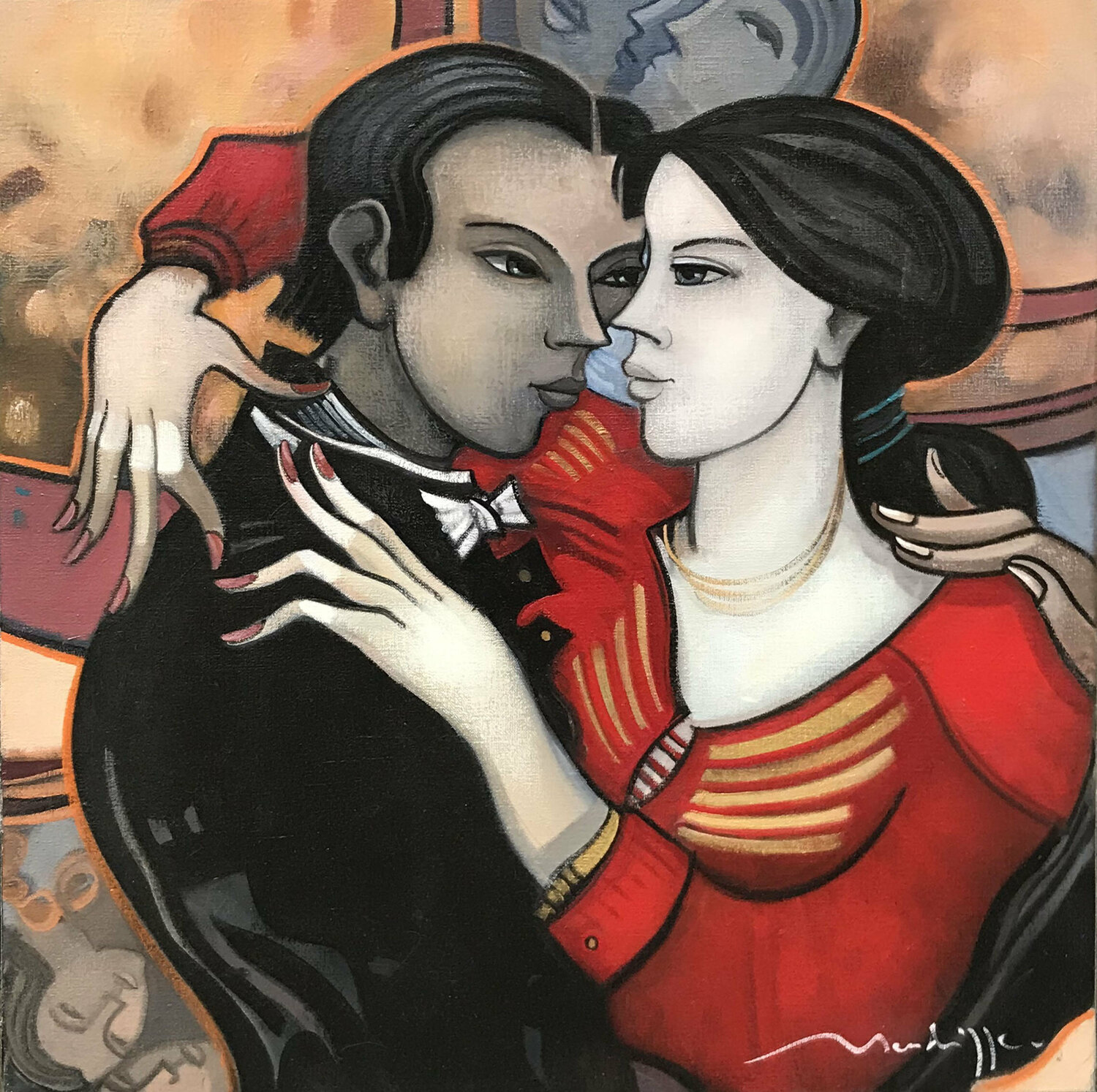 Ensorcelé Jean Louis Mendrisse Original painting for sale