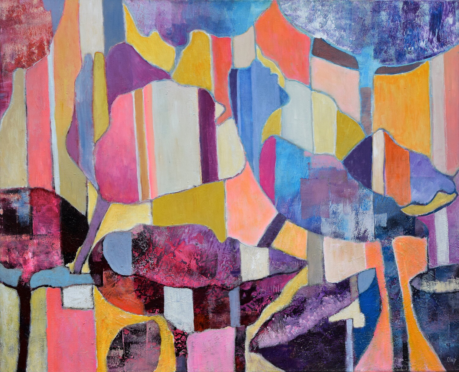 Anne et Mône Claire Biette Original painting for sale