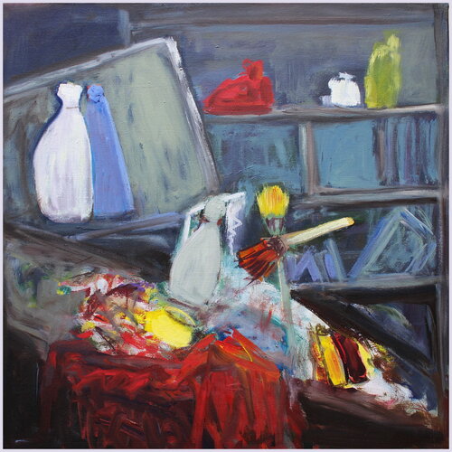 La table d'atelier by Victorine Follana, Painting for Sale on Select