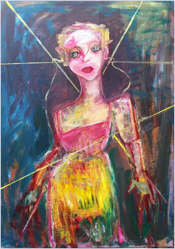 La marionnette du désir by Victorine Follana, Painting for Sale on Select