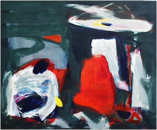 Dualité sur fond obscur by Victorine Follana, Painting for Sale on Select