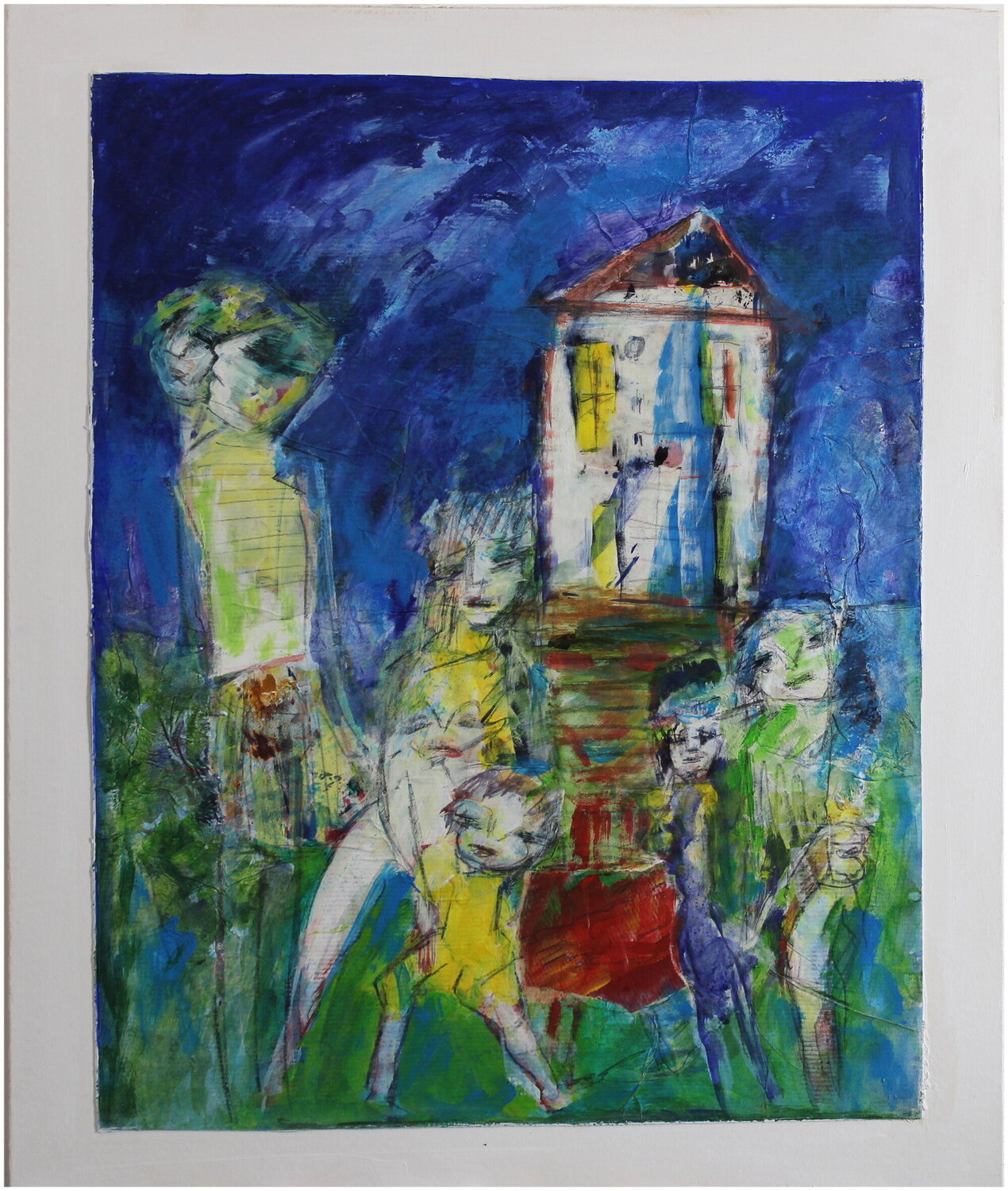 La maison du fond de la rue Victorine Follana Original painting for sale