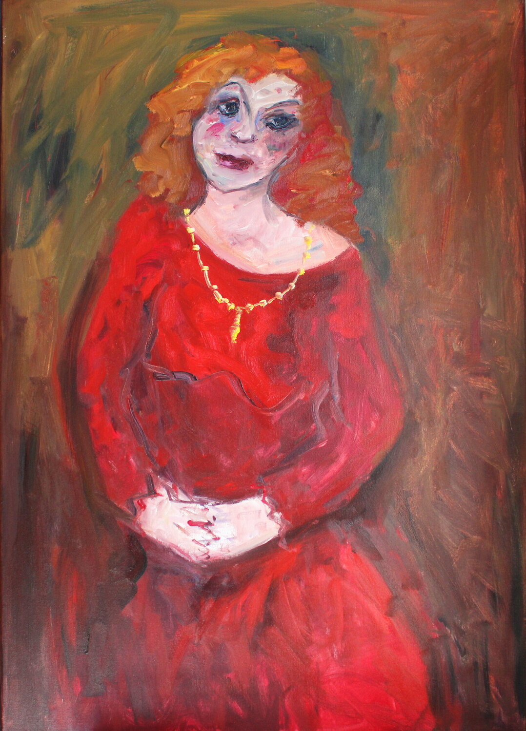 La femme en rouge Victorine Follana Original painting for sale
