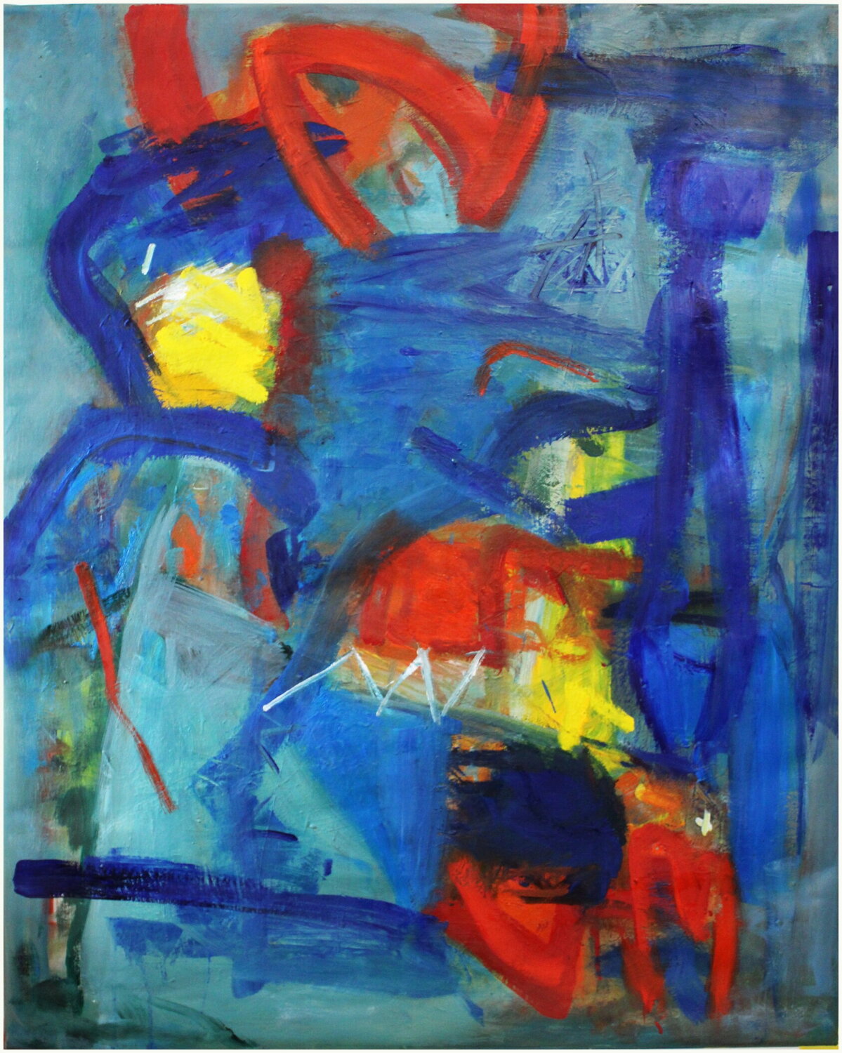 Bleu en tension Victorine Follana Original painting for sale