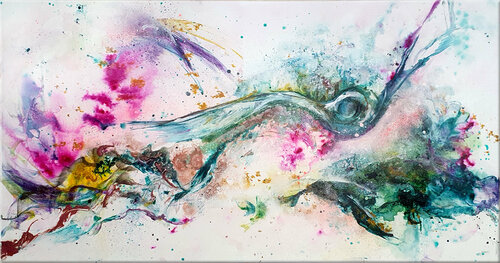 Flying green by Petra Heck, Painting for Sale on Select