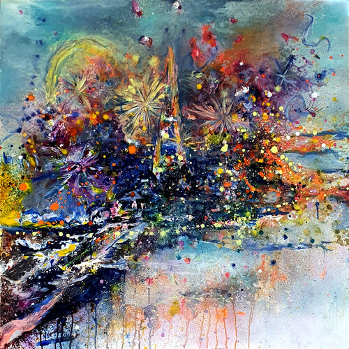 city lights by Petra Heck, Painting for Sale on Select