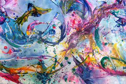 against the current by Petra Heck, Painting for Sale on Select