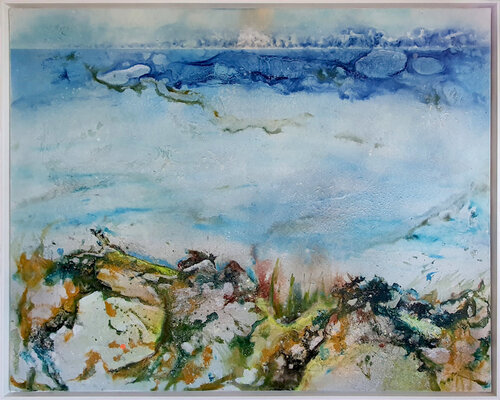 Berge & See by Petra Heck, Painting for Sale on Select