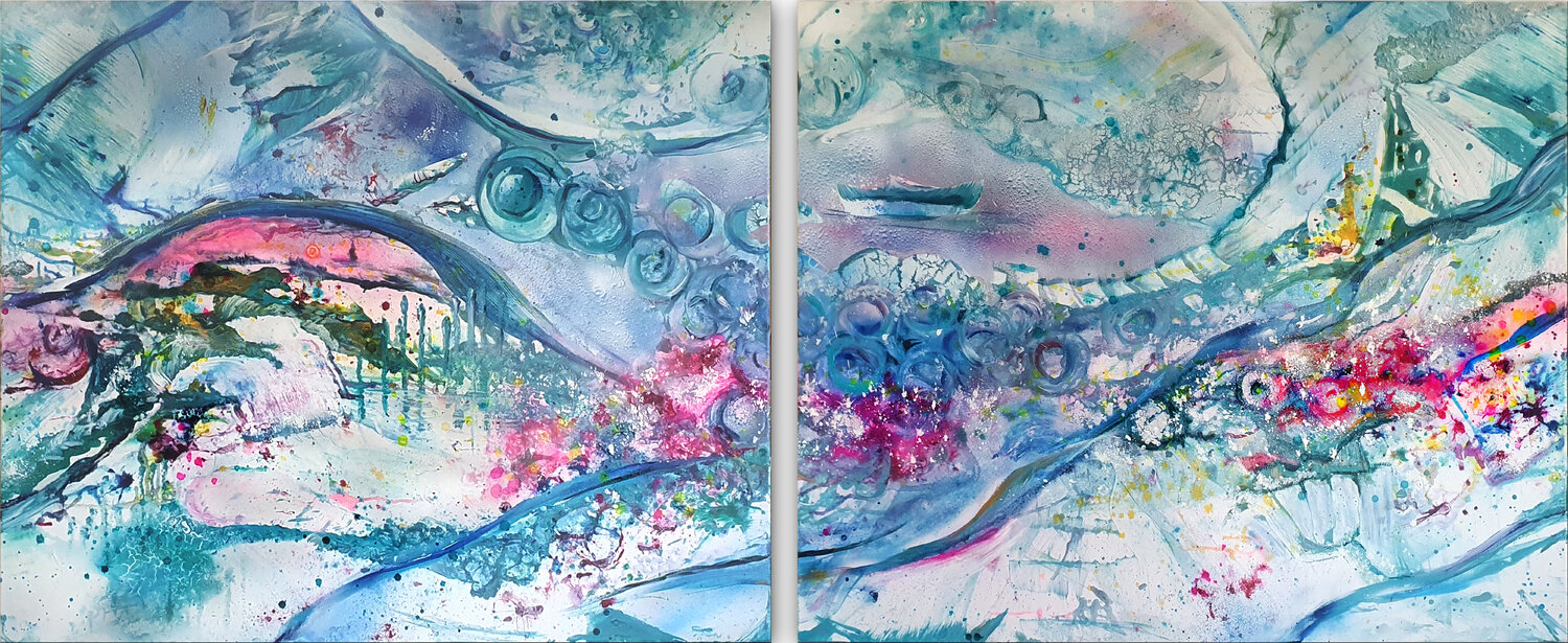 A trip into the blue Petra Heck Original painting for sale