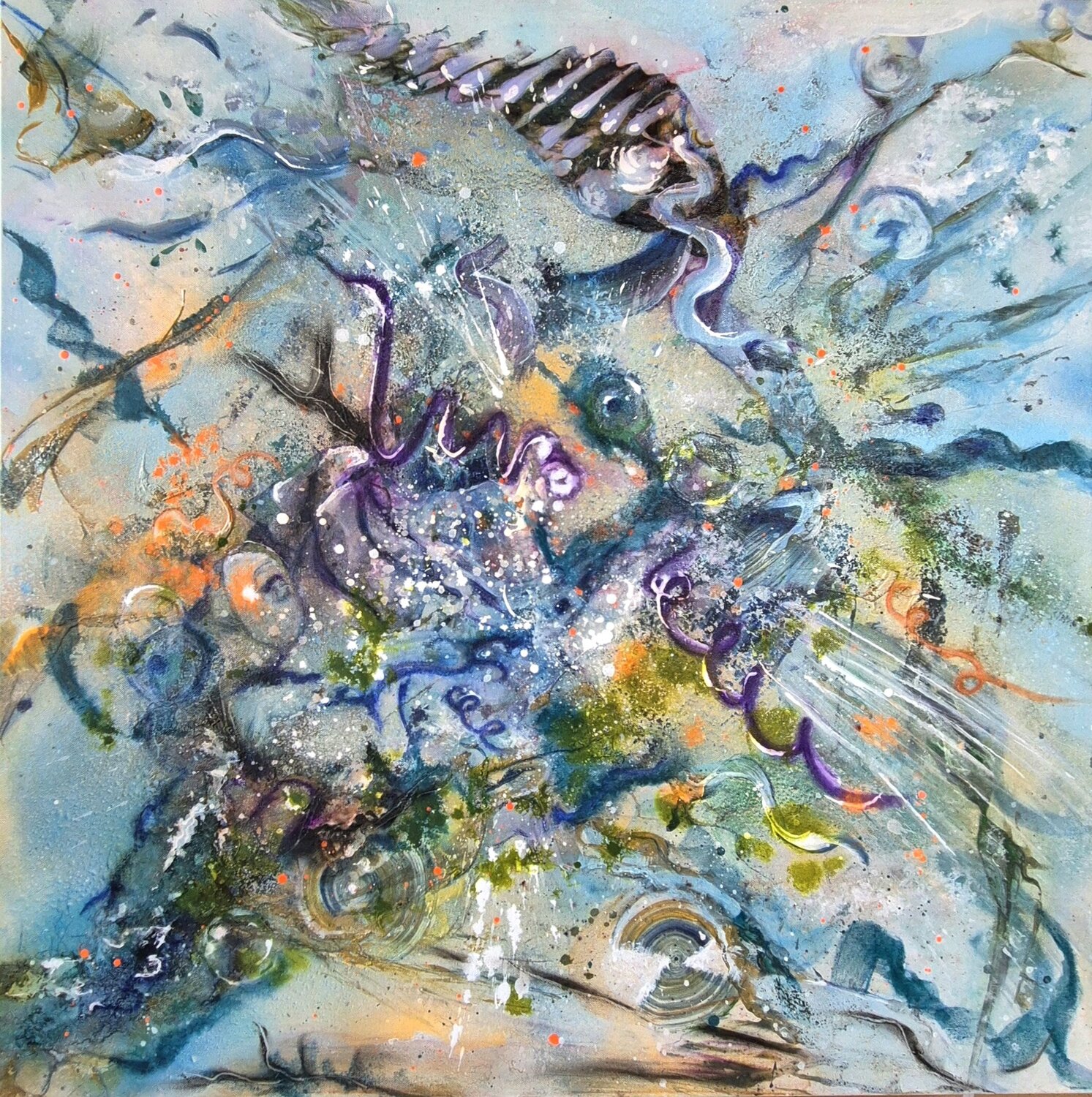 Deep down in the ozean Petra Heck Original painting for sale