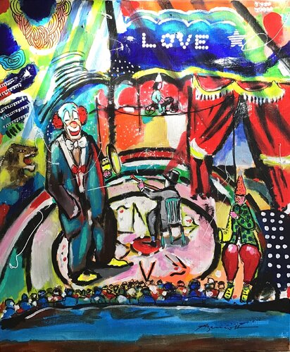 LOVE CIRCUS by Jean-Louis Azencott, Painting for Sale on Select