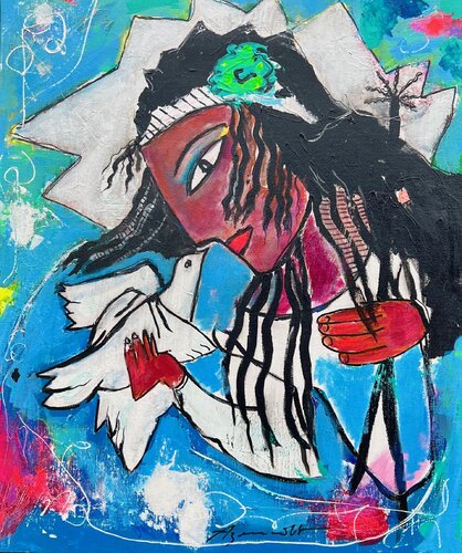 "KISS" by Jean-Louis Azencott, Painting for Sale on Select