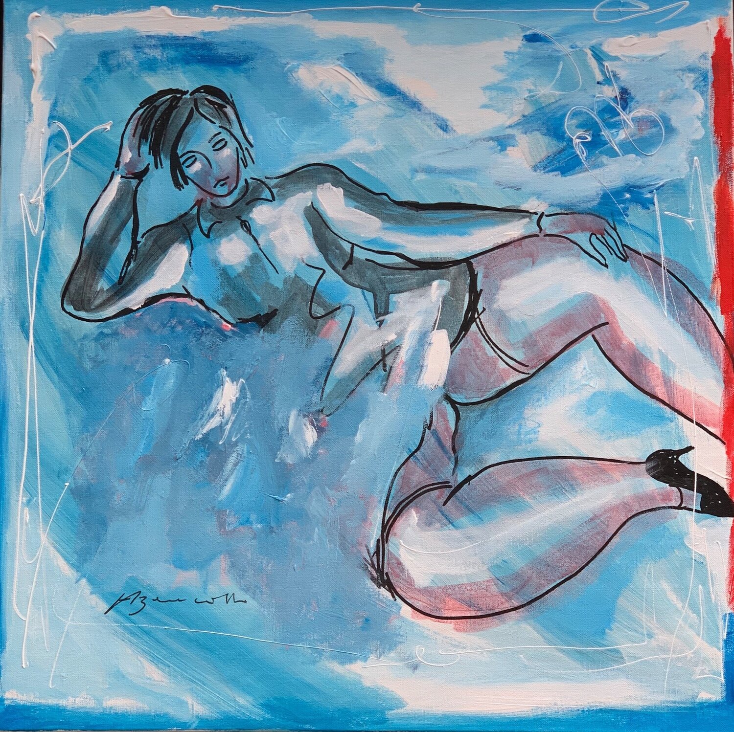 ABIGAËLLE Jean-Louis Azencott Drawing for sale