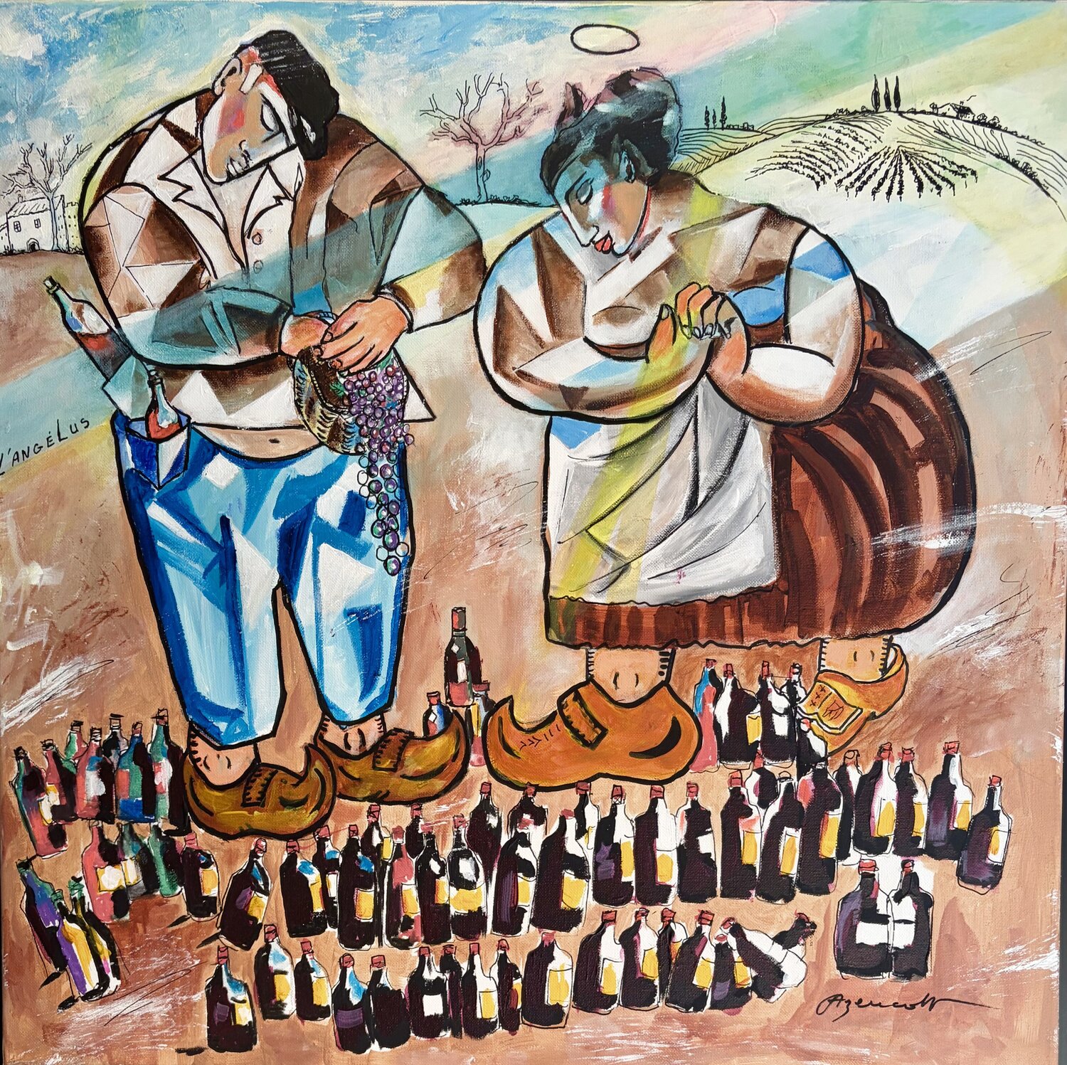 "L'ANGELUS" Jean-Louis Azencott Original painting for sale