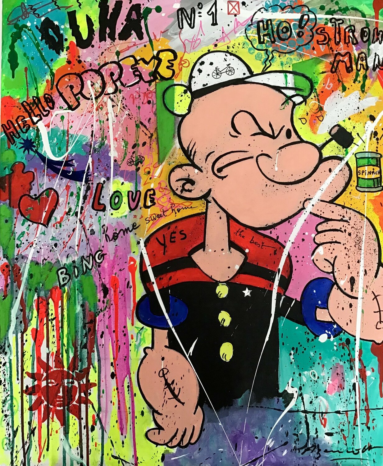 POPEYE Jean-Louis Azencott Original painting for sale