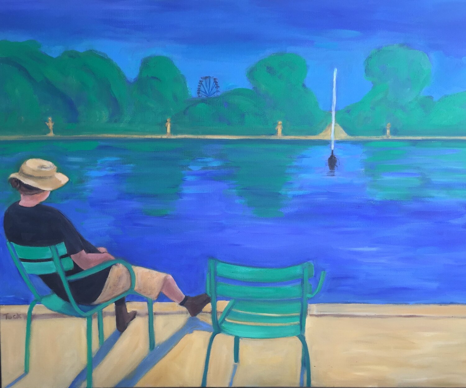 "  Paris-Tuileries Blues " JO Tuck Original painting for sale