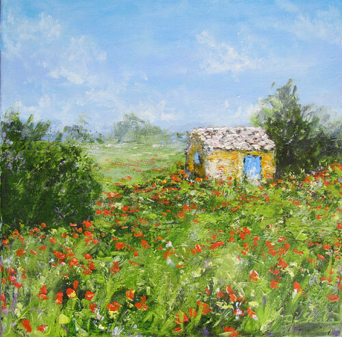 le cabanon by Brigitte Di Scala, Painting for Sale on Select