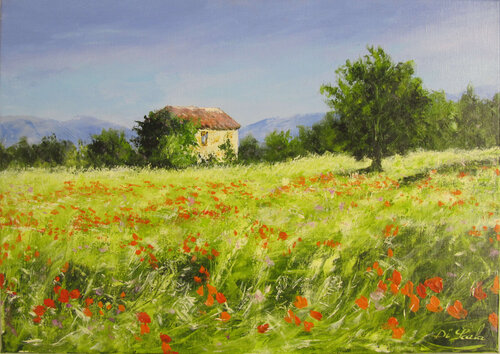 là où le ciel  est toujours bleu by Brigitte Di Scala, Painting for Sale on Select