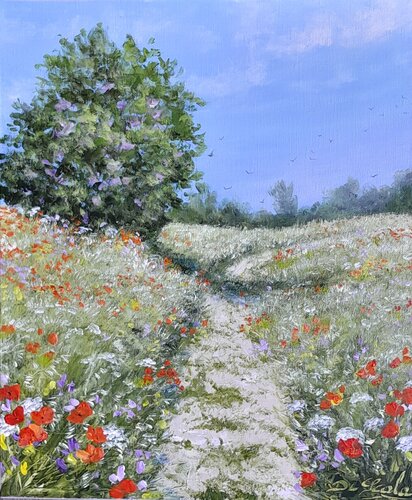 Au détour d un chemin by Brigitte Di Scala, Painting for Sale on Select