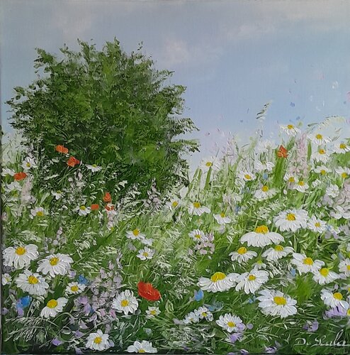 Les marguerites coquettes by Brigitte Di Scala, Painting for Sale on Select