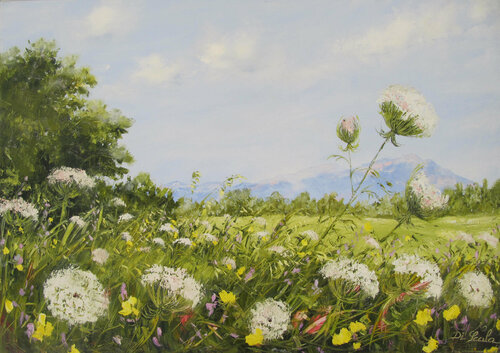 et la terre rayonne by Brigitte Di Scala, Painting for Sale on Select
