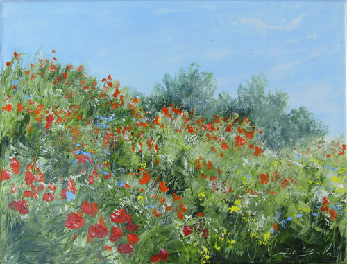 sur la colline by Brigitte Di Scala, Painting for Sale on Select