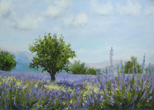 voici la folle lavande by Brigitte Di Scala, Painting for Sale on Select