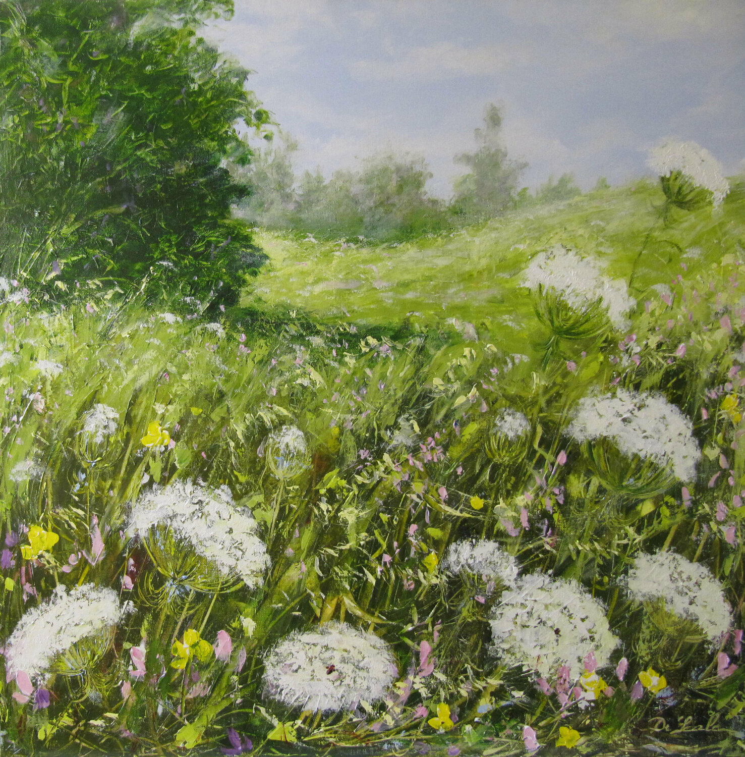 l'herbe aux vaches Brigitte Di Scala Original painting for sale