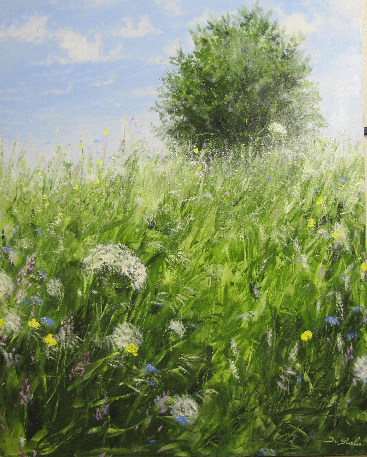 dans le vert de vie Brigitte Di Scala Original painting for sale