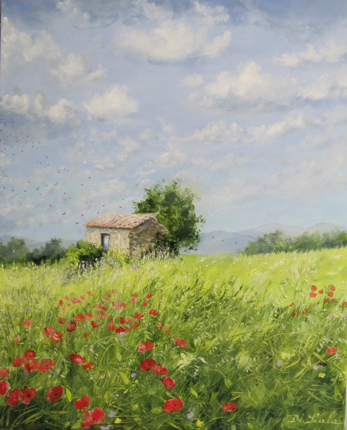 le cabanon du bonheur Brigitte Di Scala Original painting for sale
