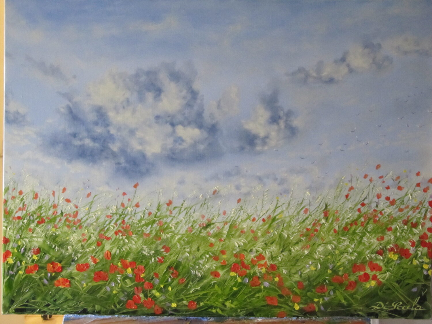 bruissement du vent dans les fleurs Brigitte Di Scala Original painting for sale