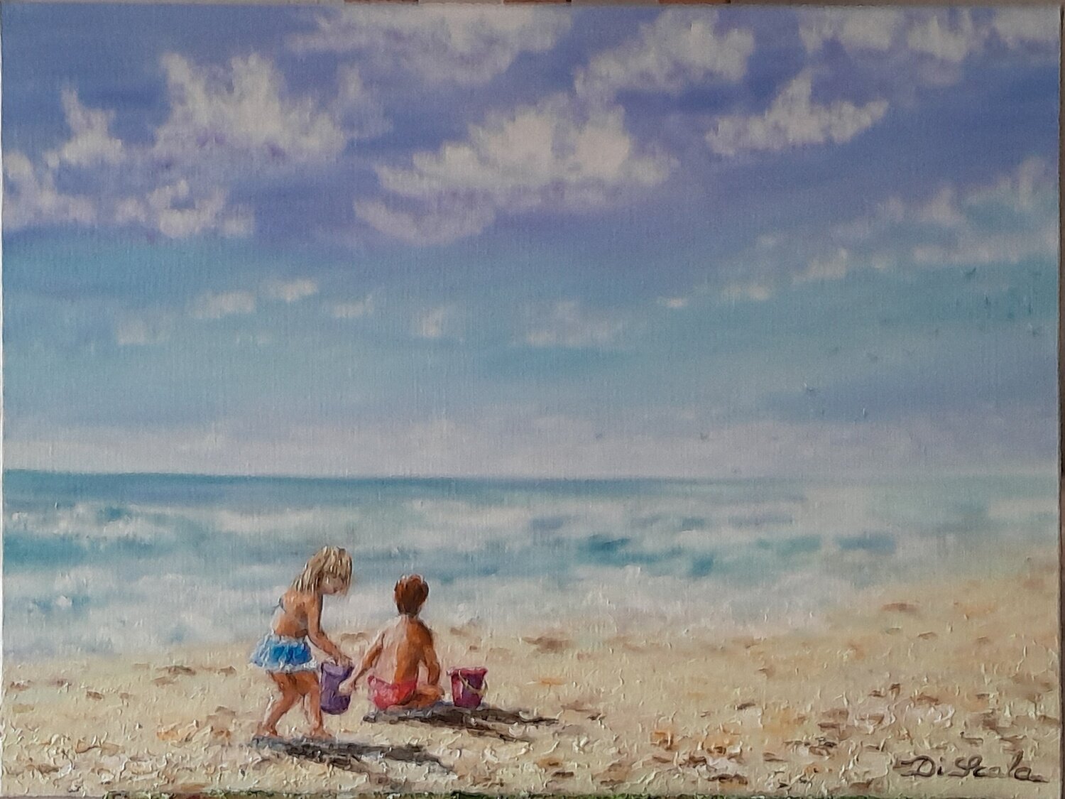 la douce plage Brigitte Di Scala Original painting for sale