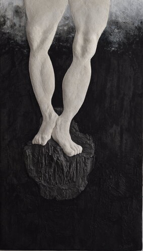 Colosse au pied d'argile IV - Bas-relief by Sylvia Rhud, Painting for Sale on Select