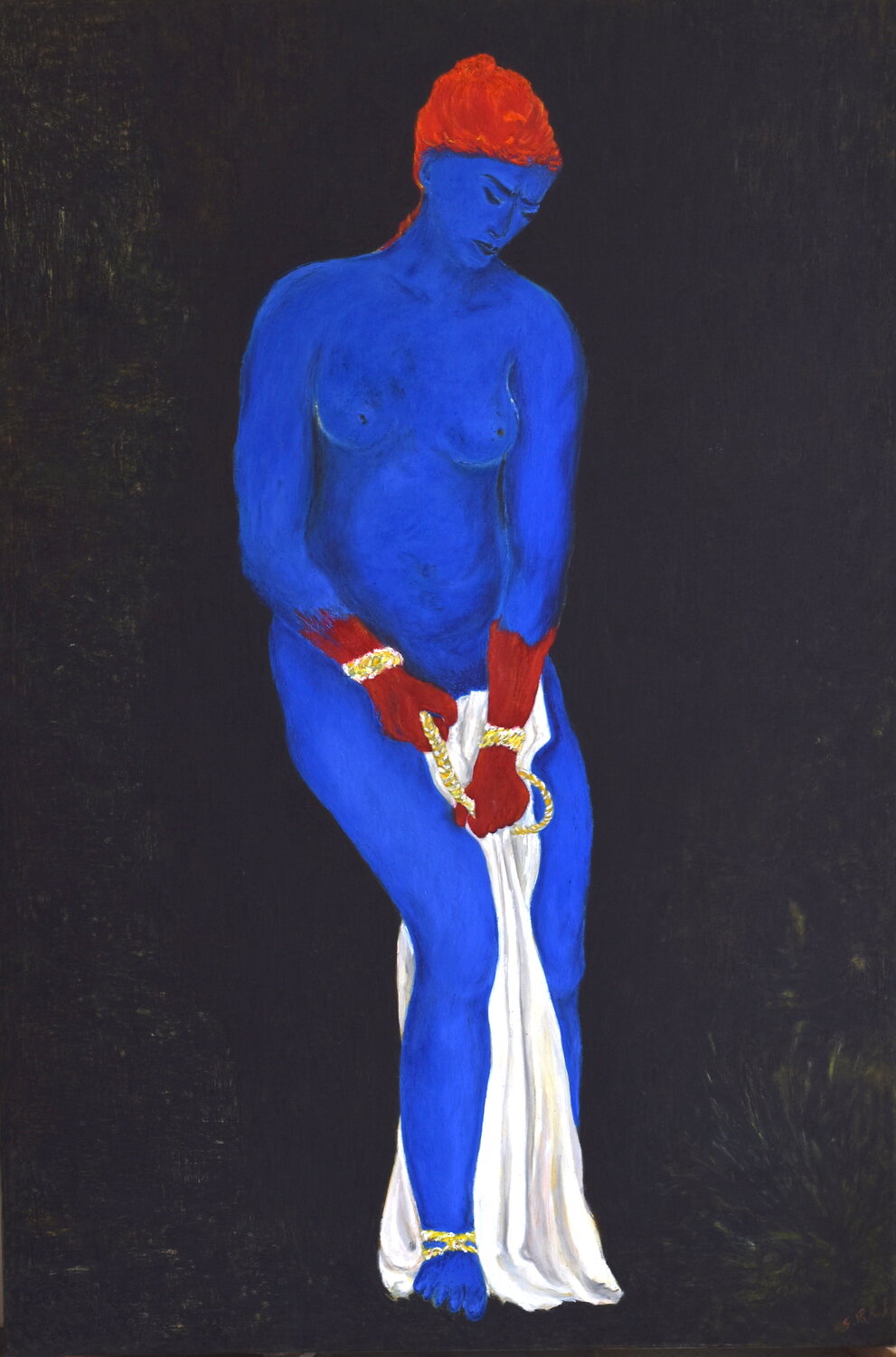 L'esclave bleue Sylvia Rhud Original painting for sale