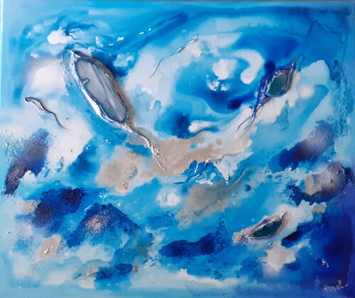 Eclat bleu by ANVAL, Painting for Sale on Select