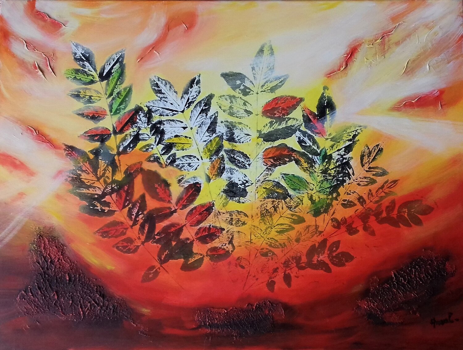 Red Autumn ANVAL Original painting for sale