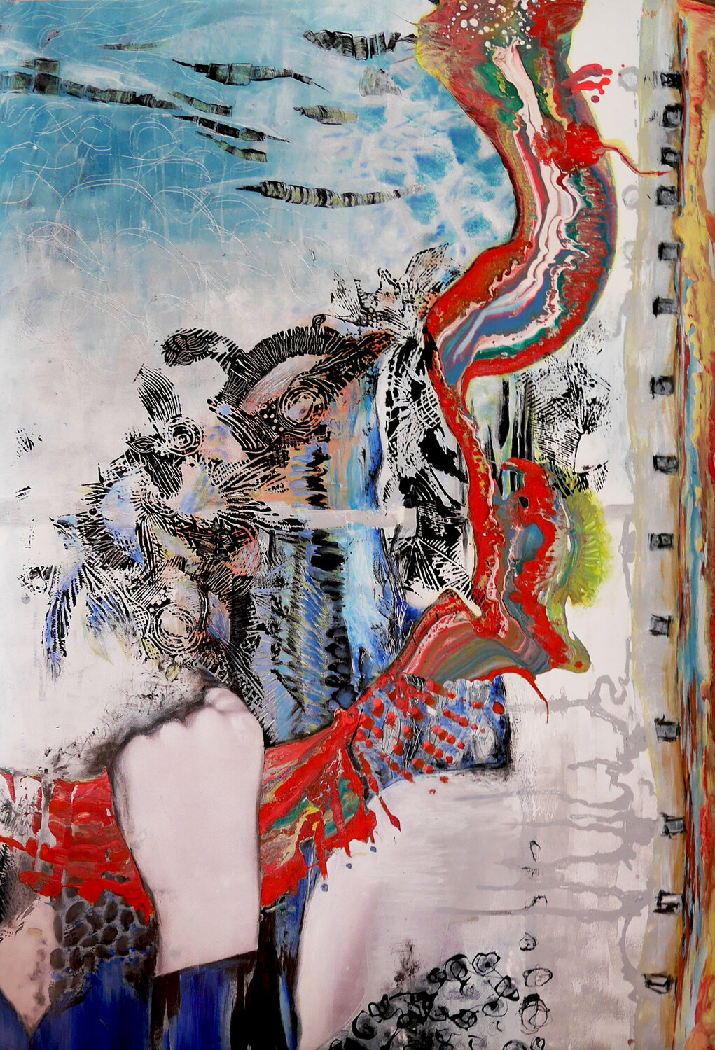 Le difficile mais généreux pari ! - Fragile 6 Véronique Egloff Original painting for sale