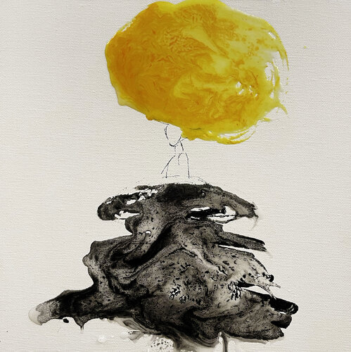 PENSIERO GIALLO by Giusy Lauriola, Painting for Sale on Select