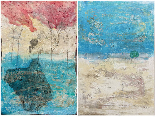 UNA VOLTA ERO UNA BAMBINA dittico by Giusy Lauriola, Painting for Sale on Select
