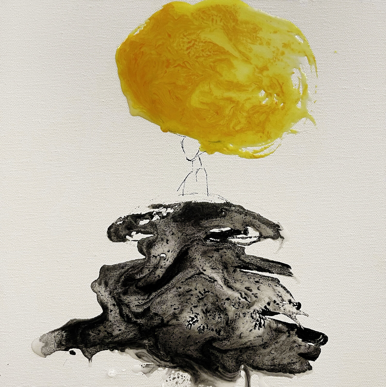 PENSIERO GIALLO Giusy Lauriola Original painting for sale